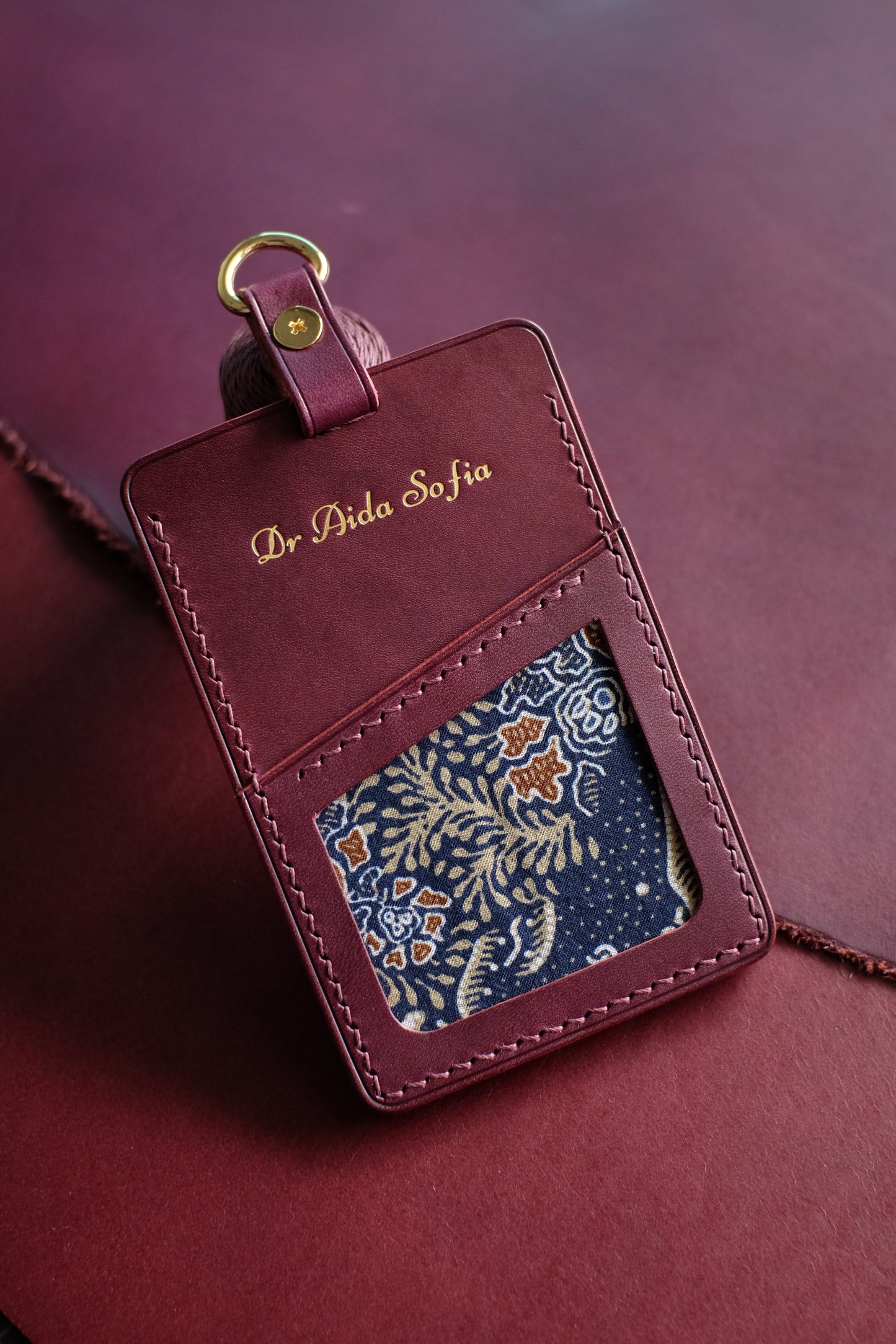 ID Tag Holder - 3 Slots [Vertical / Batik]